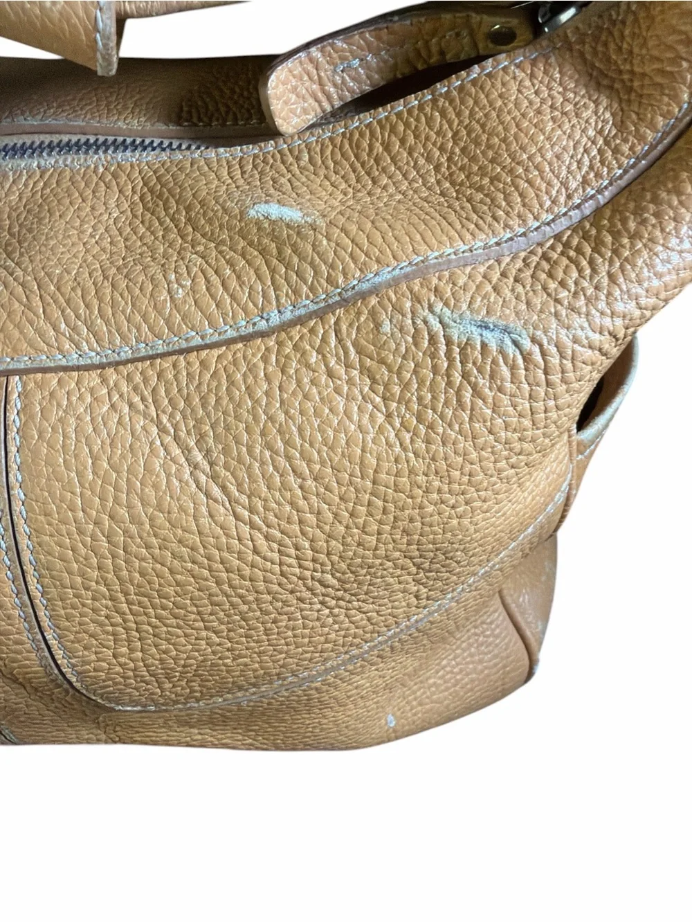Tod’s Miky Gommino Tan Pebbled Leather Hobo Shoulder Bag - Made in Italy - Picture 9 of 9